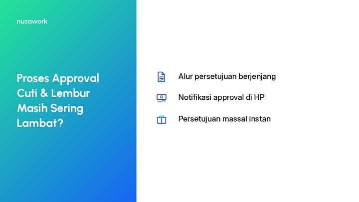 Ilustrasi cara percepat approval cuti dan lembur karyawan menggunakan aplikasi HRIS di smartphone