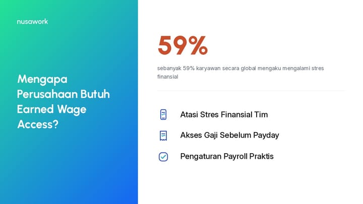 Ilustrasi karyawan menggunakan fasilitas earned wage access Indonesia melalui aplikasi mobile